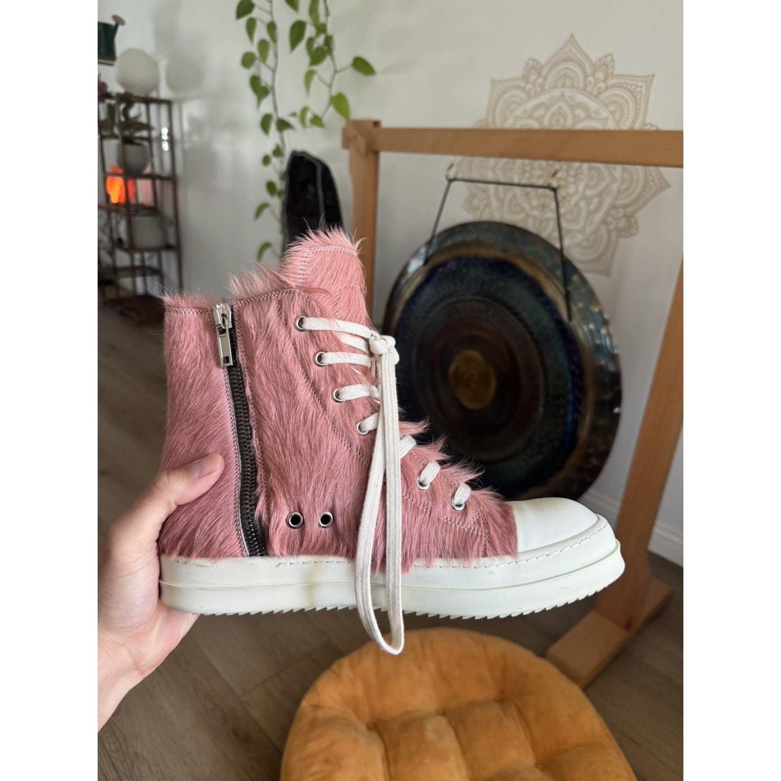 Rick Owens Pink Ponyhair Mainline Ramones 42