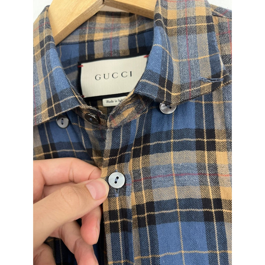 Gucci Blue & gold flannel