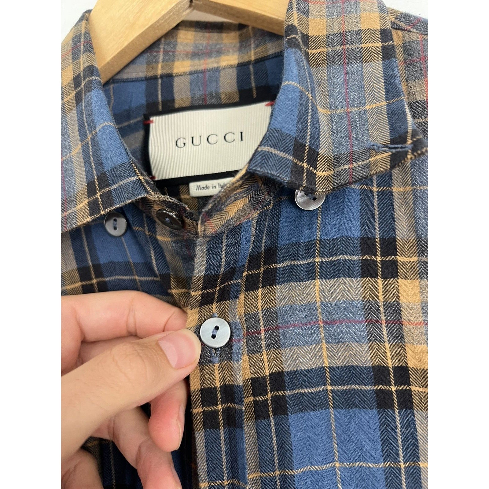 Gucci Blue & gold flannel