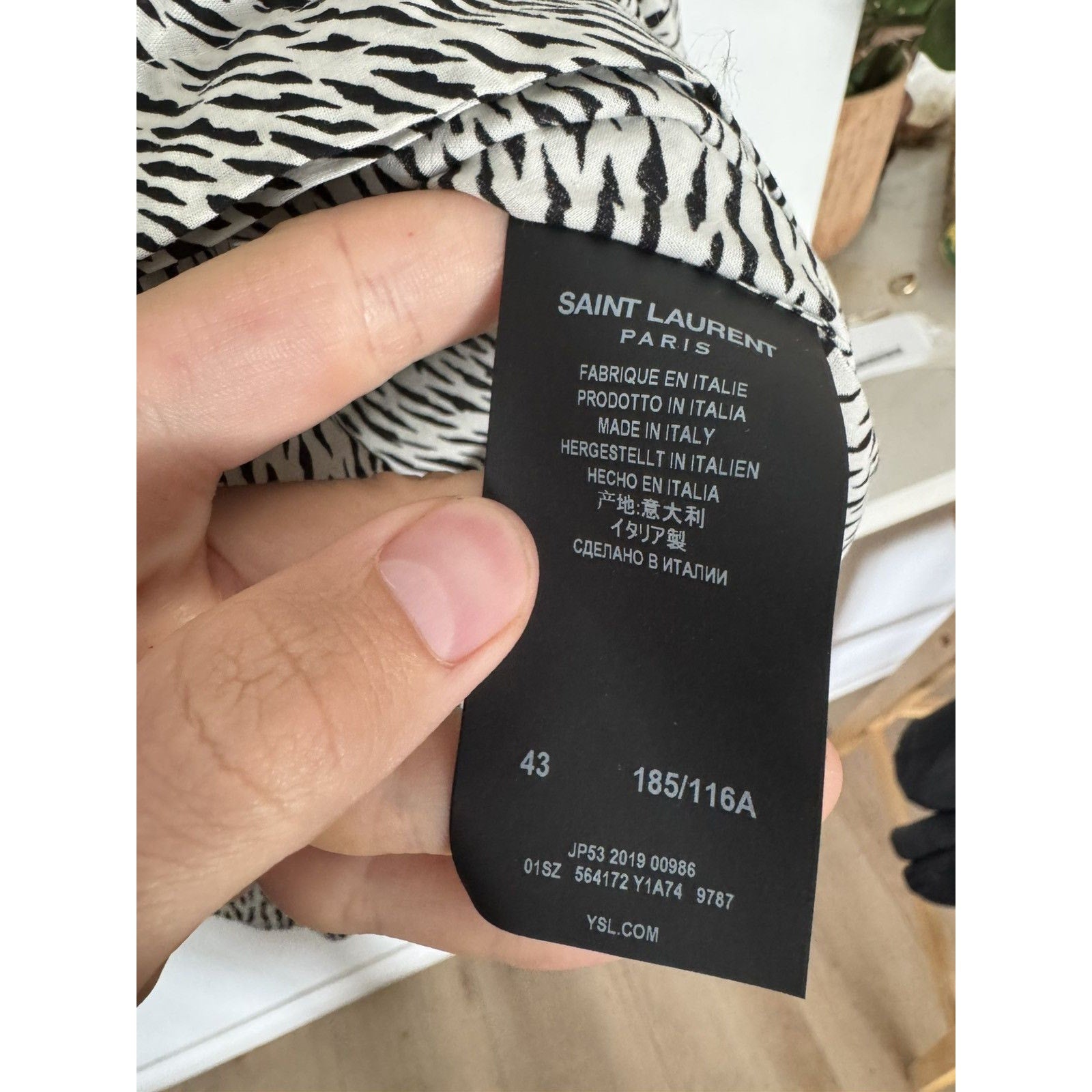 Saint Laurent White tiger shirt 43