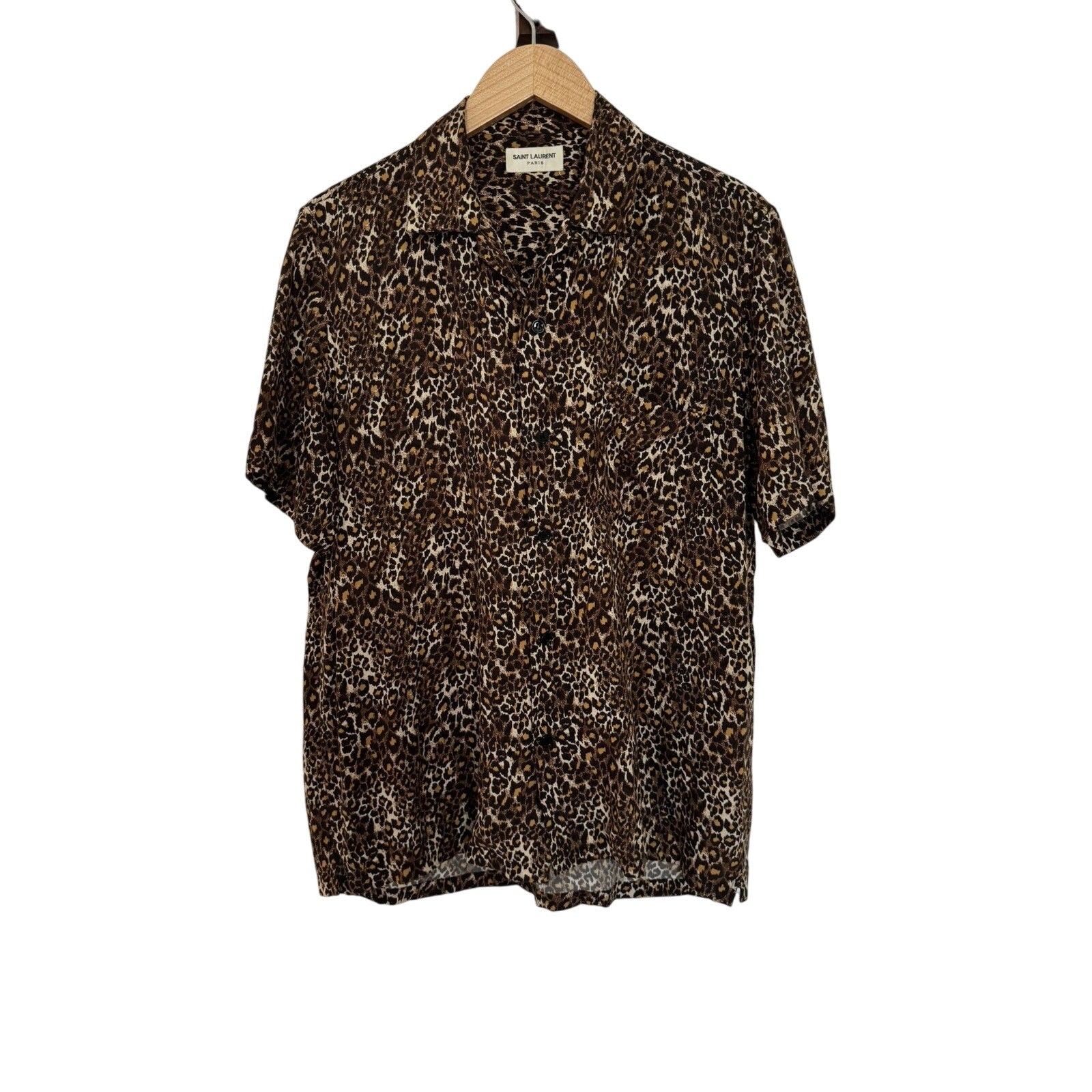 Saint Laurent SS15 Leopard Viscose Shirt Small