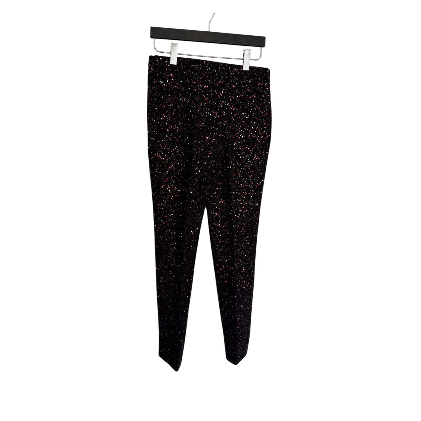 Saint Laurent Red Sequins Runway Trousers 46