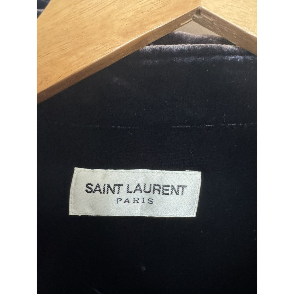 Saint Laurent Bleached Velour indigo shirt large