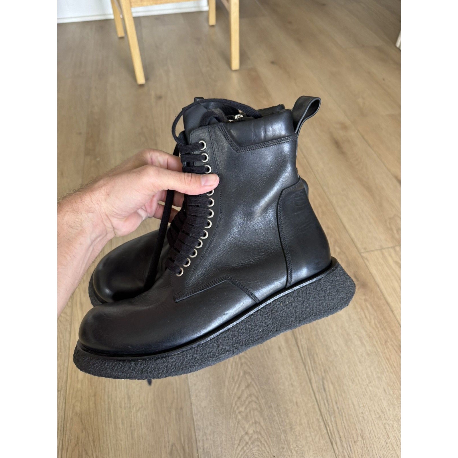 Rick Owens Laced up Creeper Boots 43