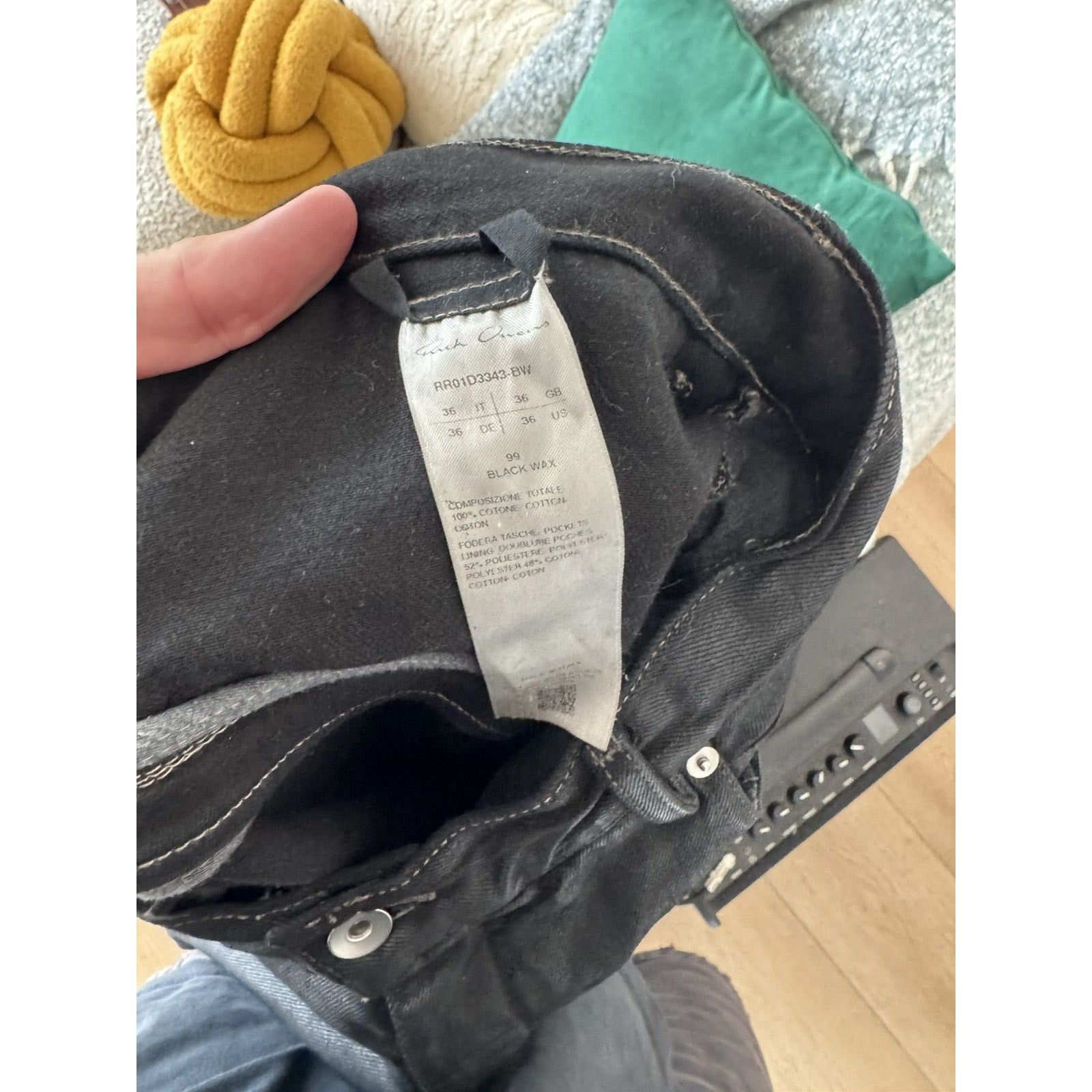 Rick Owens Waxed Banana Bolan Pants 36