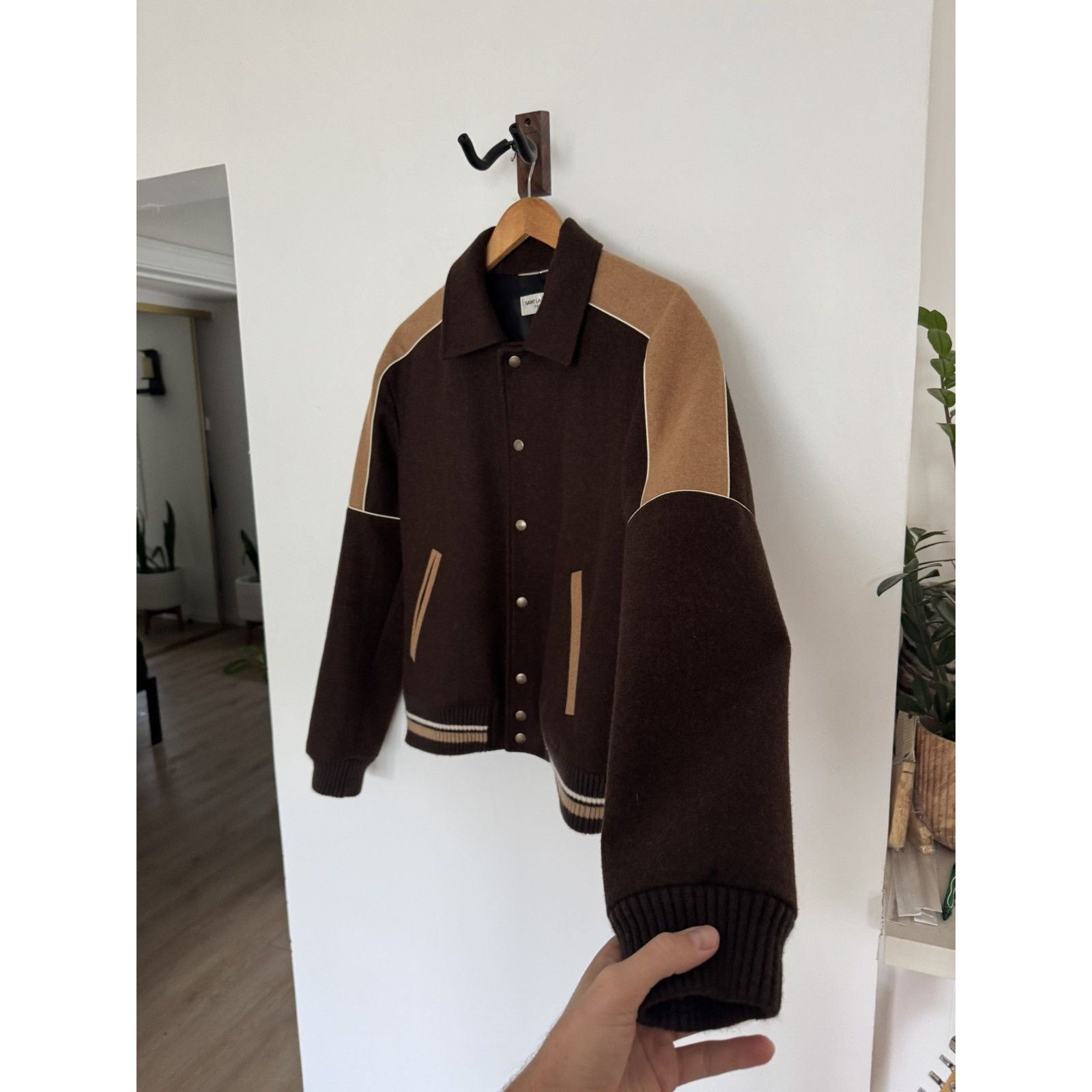 Saint Laurent Brown Colorblock Teddy 50