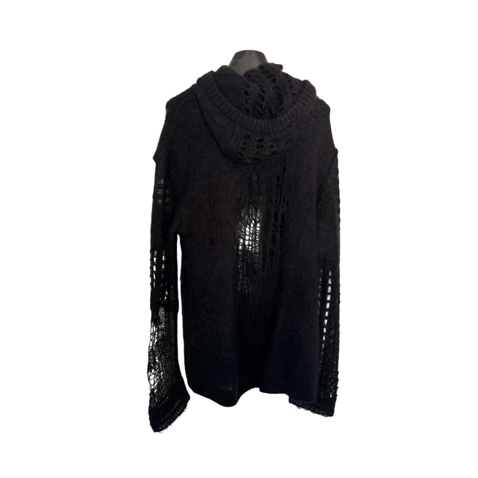 Rick Owens Mohair Fisherman Knit Hoodie XL