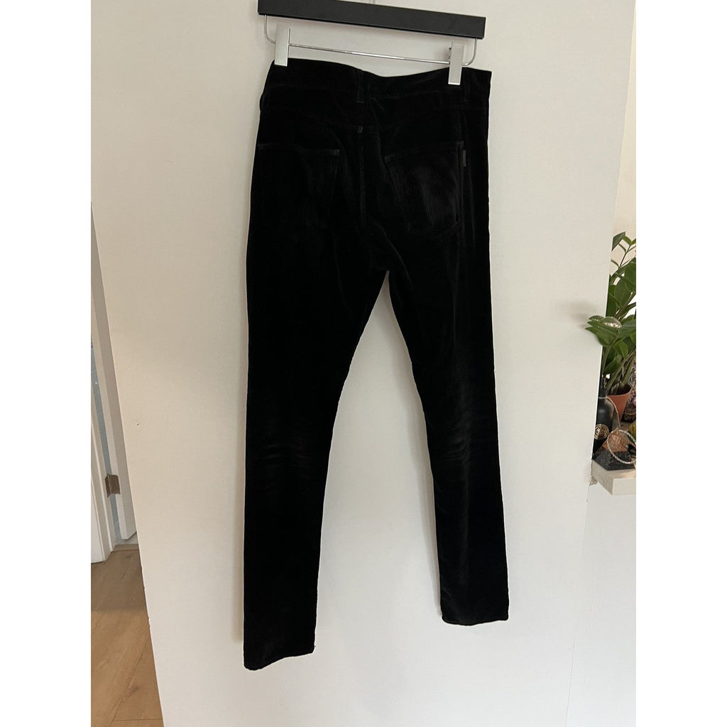 Saint Laurent Rich Black Corduroy D02s 31