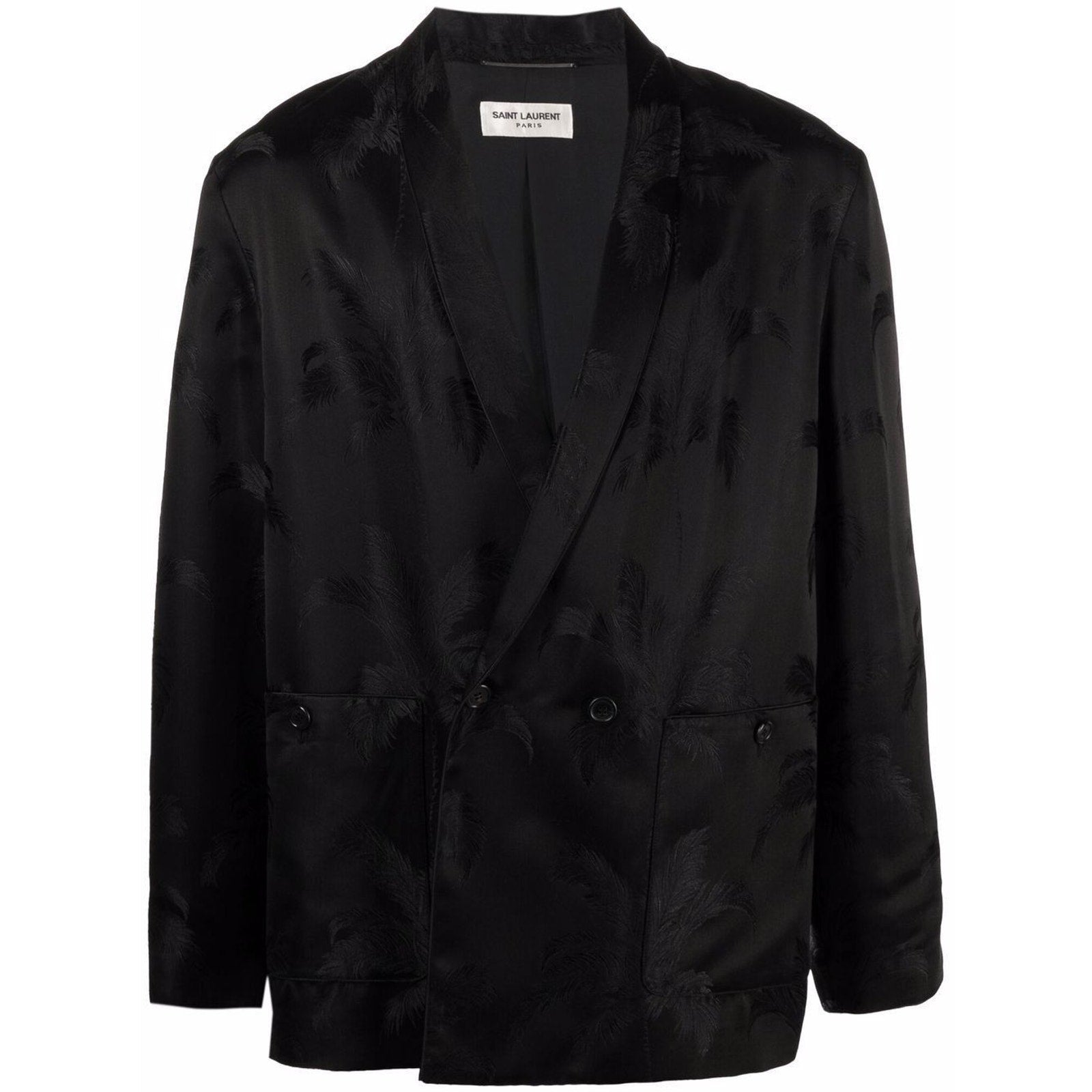 Saint Laurent Silk Palm Tree Japanese Style Blazer 50