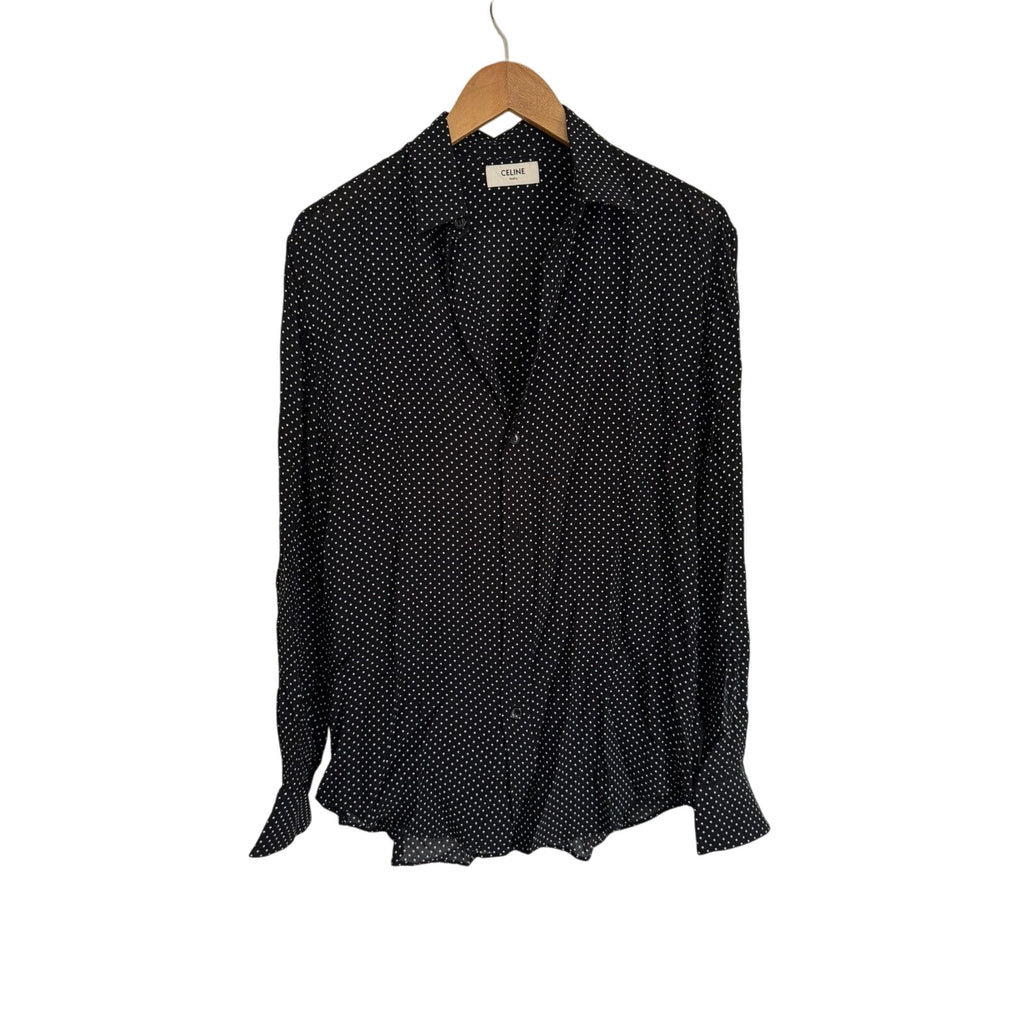 Celine Hedi Viscose Polka dot shirt 40