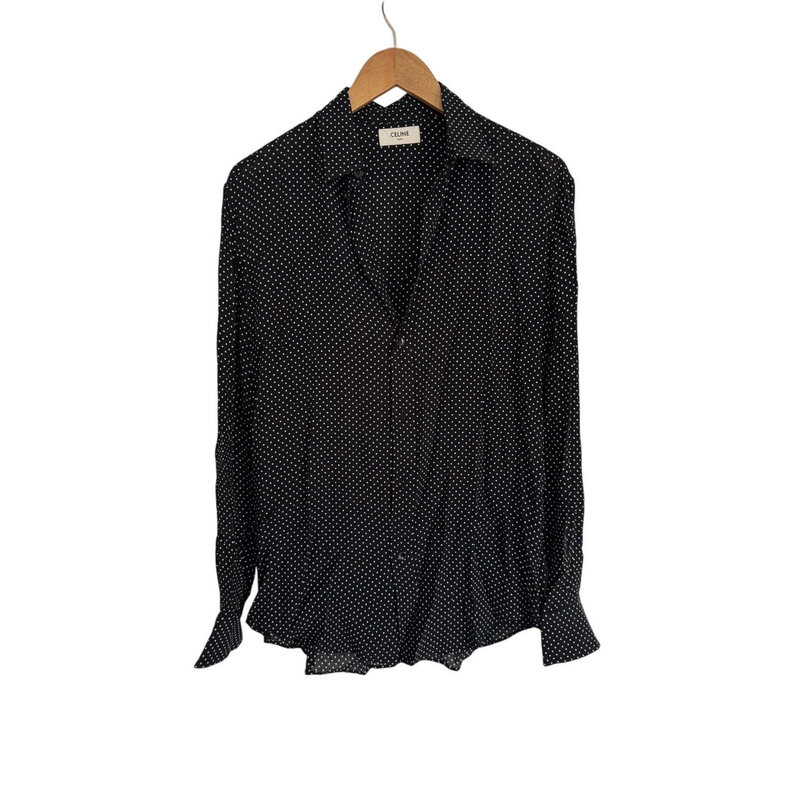 Celine Hedi Viscose Polka dot shirt 40