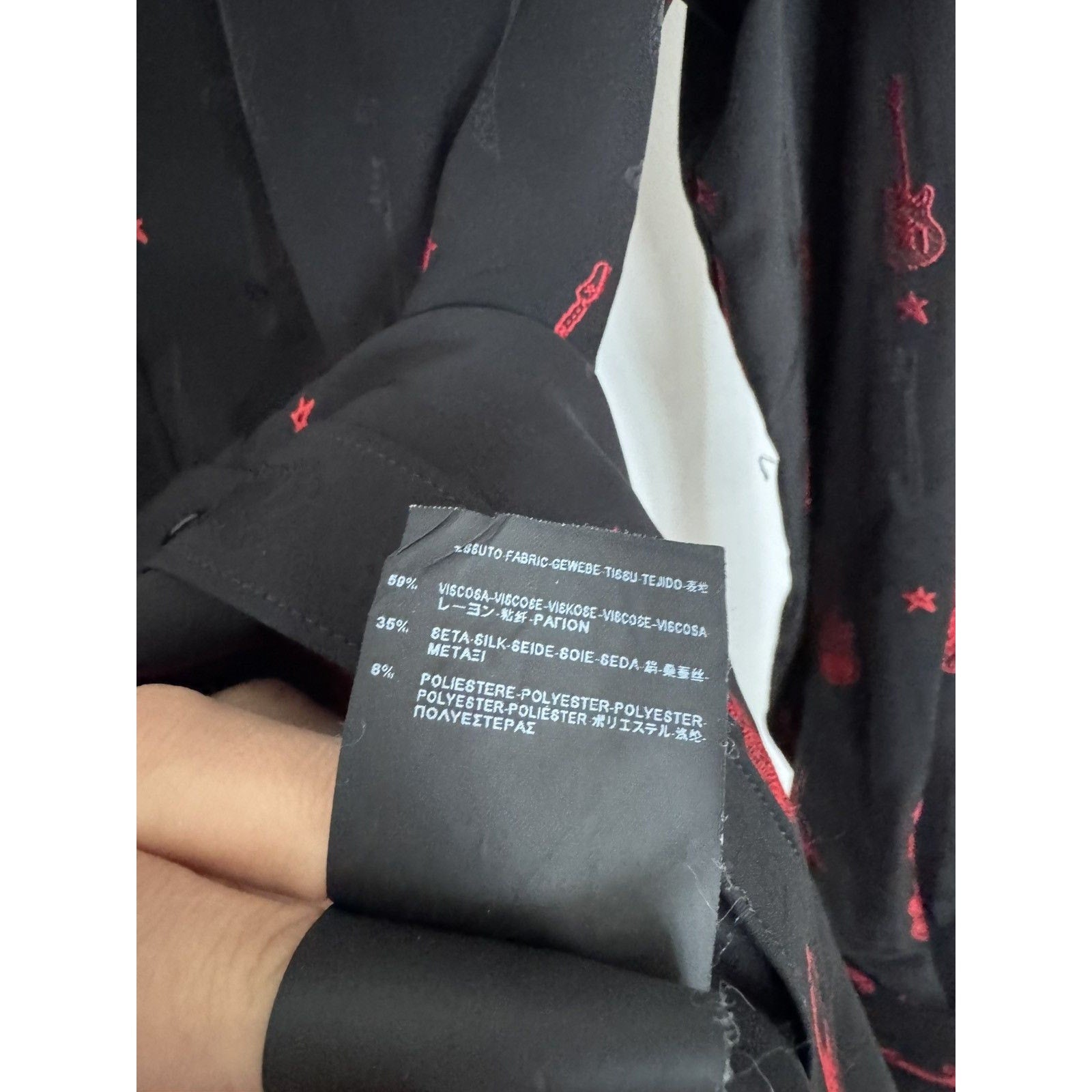 Saint Laurent Hedi viscose guitar shirt small