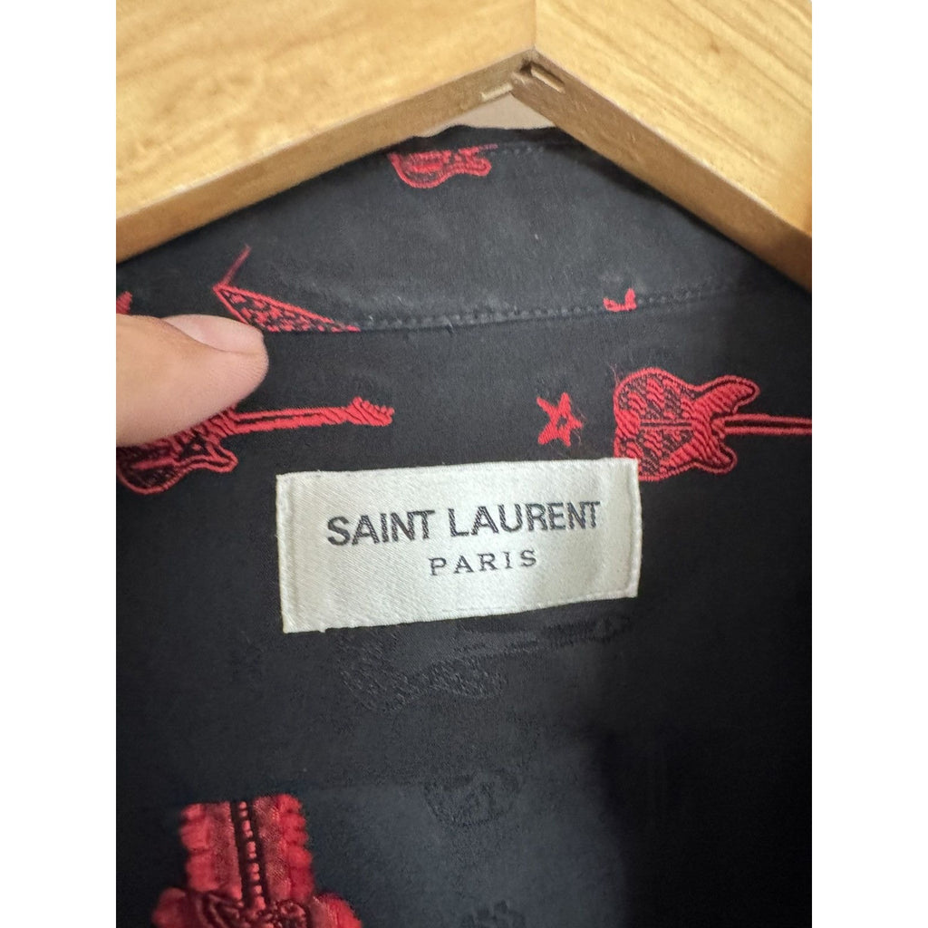 Saint Laurent Hedi viscose guitar shirt small