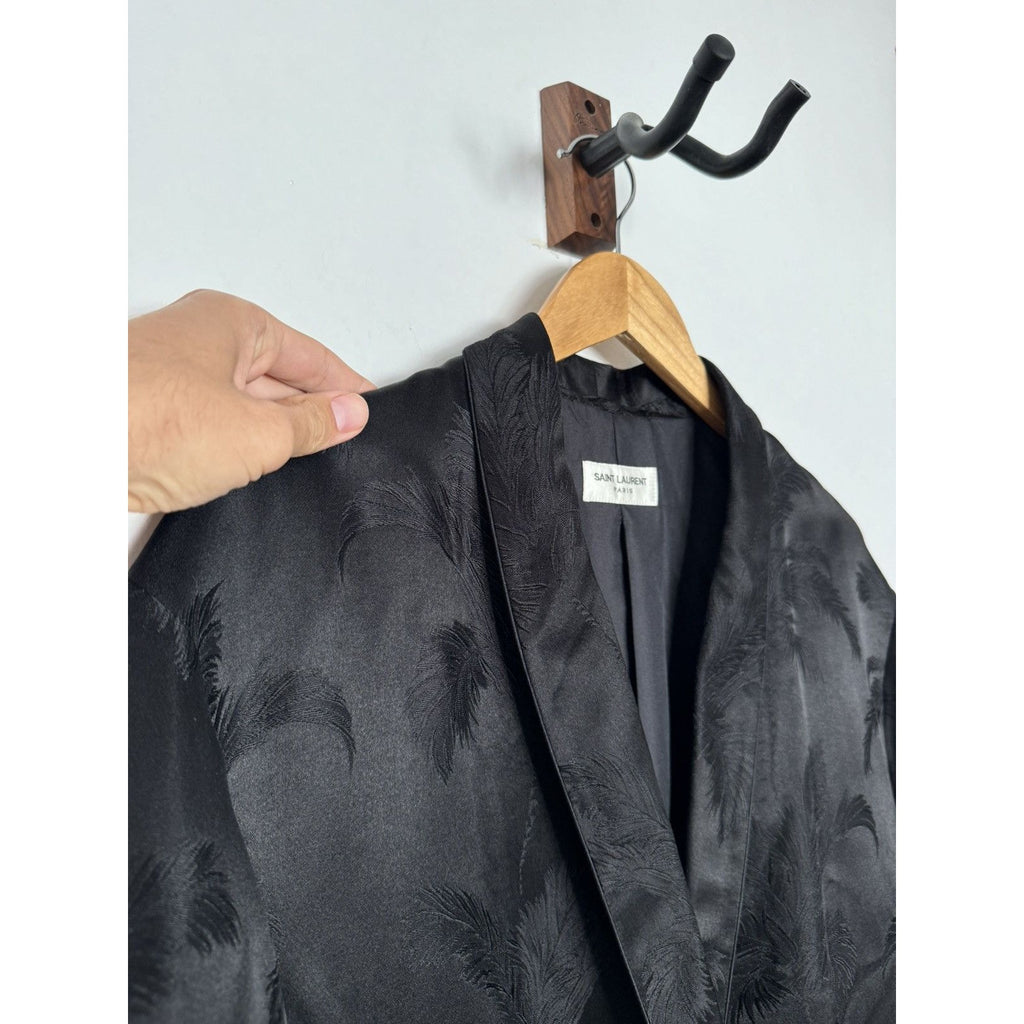 Saint Laurent Silk Palm Tree Japanese Style Blazer 50