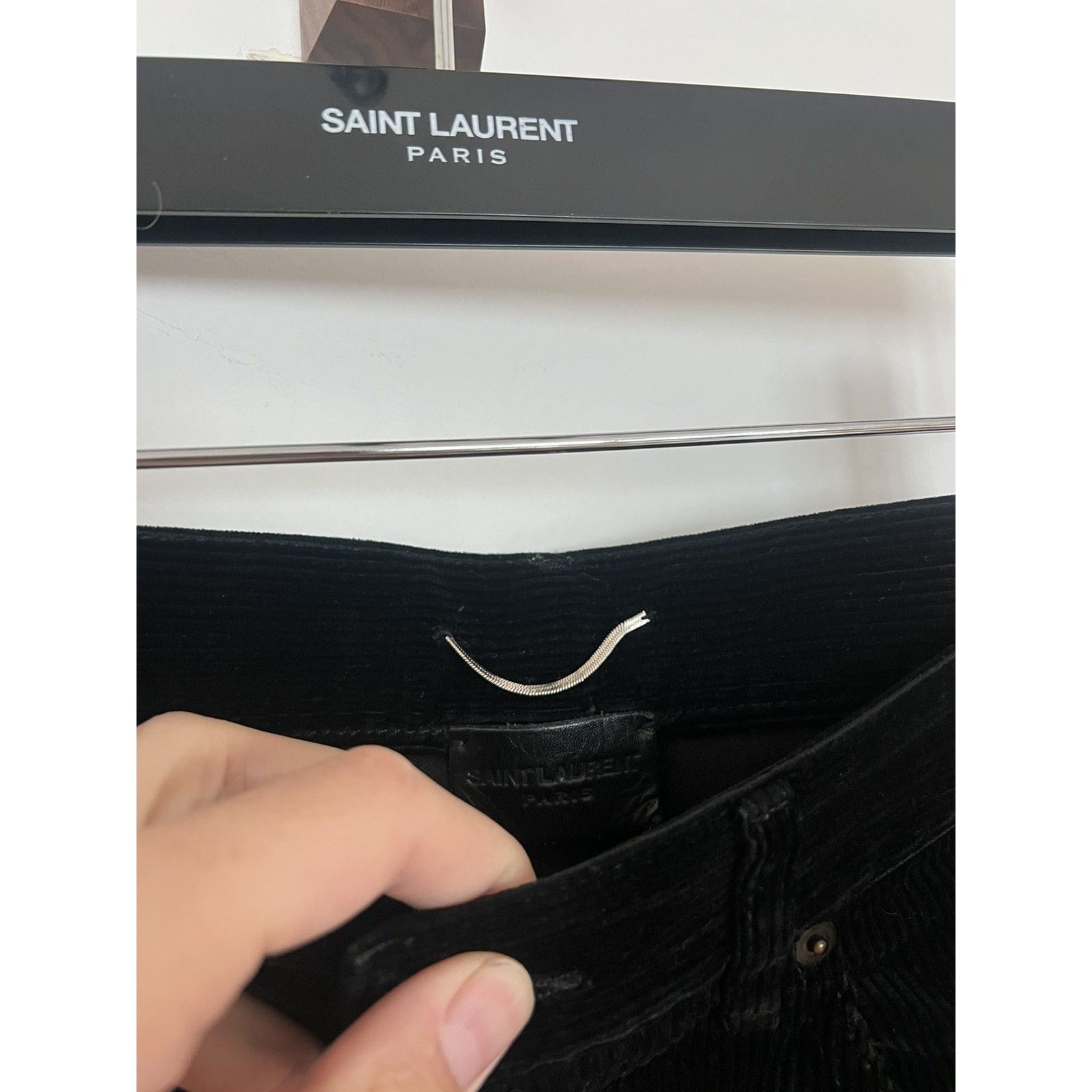 Saint Laurent Rich Black Corduroy D02s 31