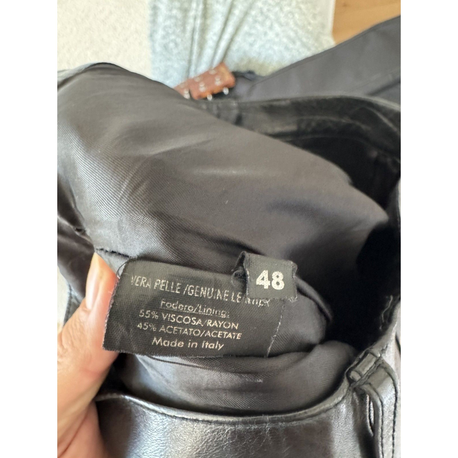 Gucci Vintage Lamb Straight Leg Leather pants 48