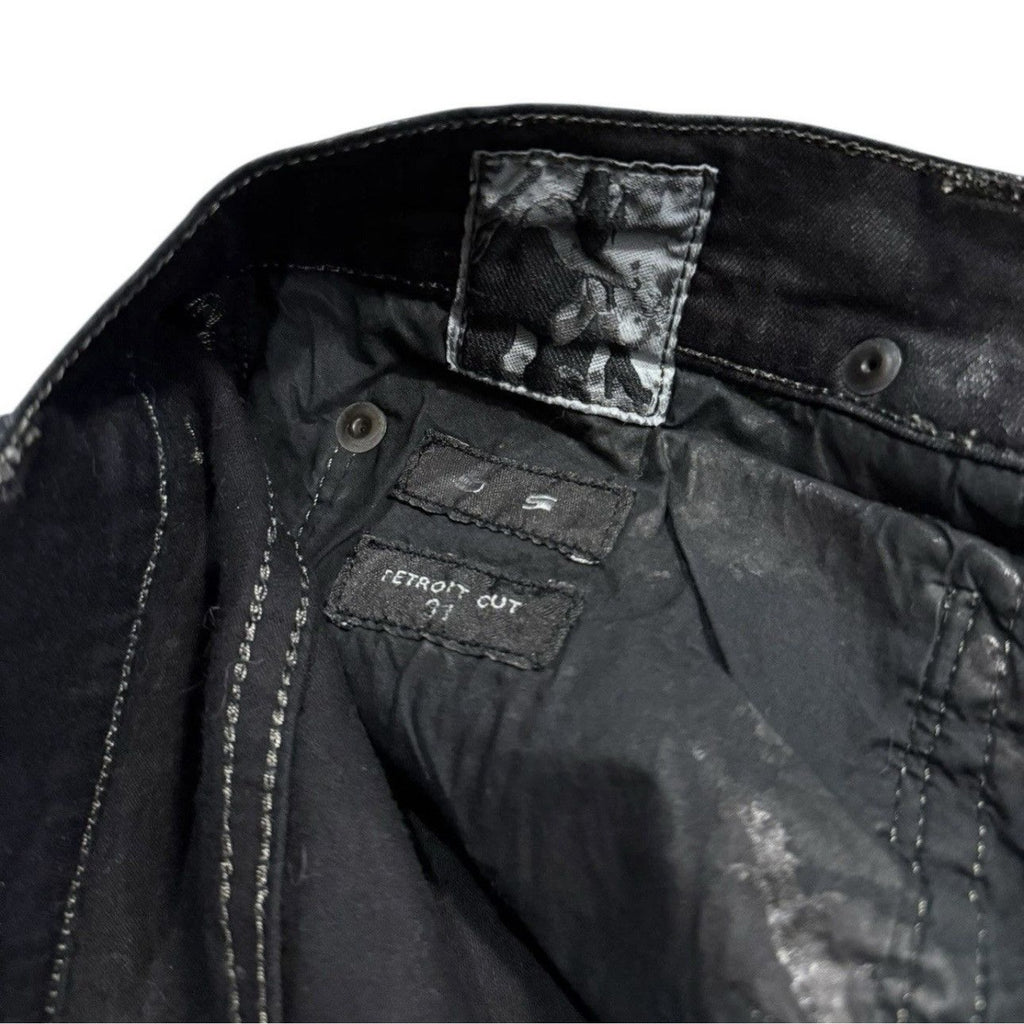 Rick Owens Faun Black Waxed Scrub Detroit Denim 31