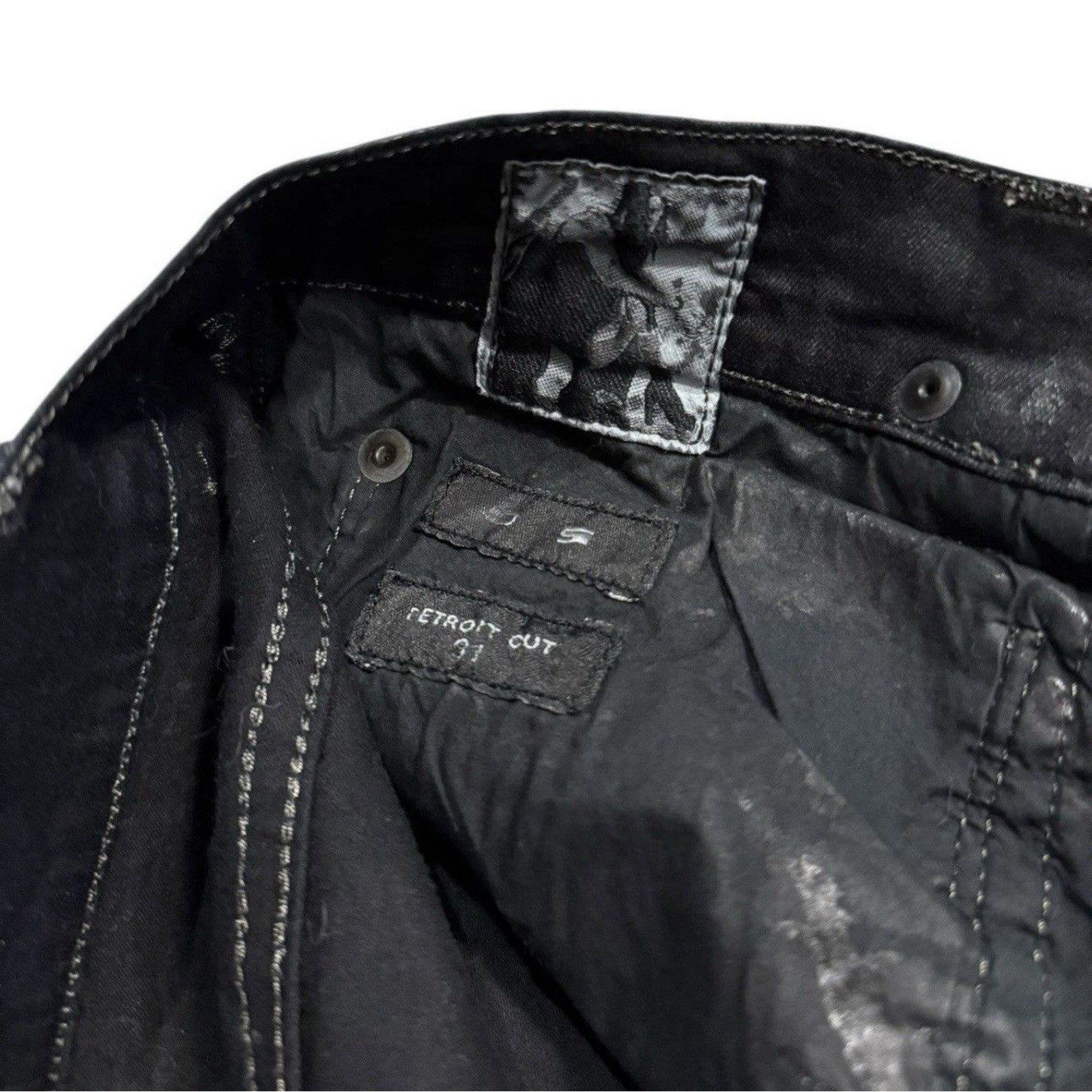 Rick Owens Faun Black Waxed Scrub Detroit Denim 31