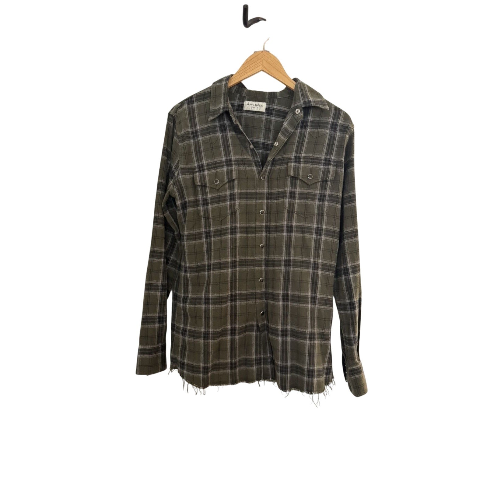 Saint Laurent Raw hem flannel large