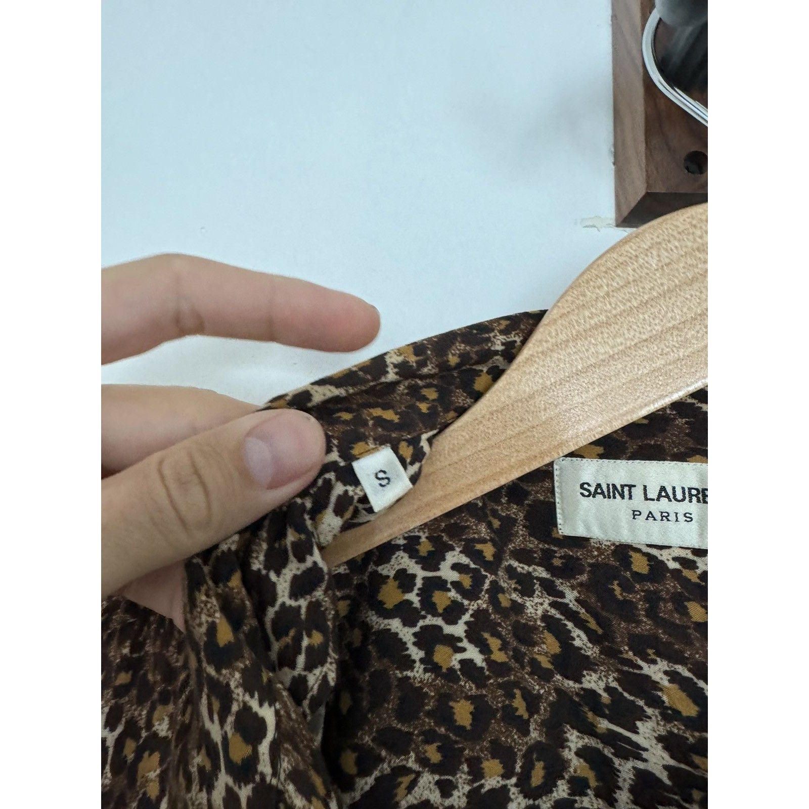 Saint Laurent SS15 Leopard Viscose Shirt Small