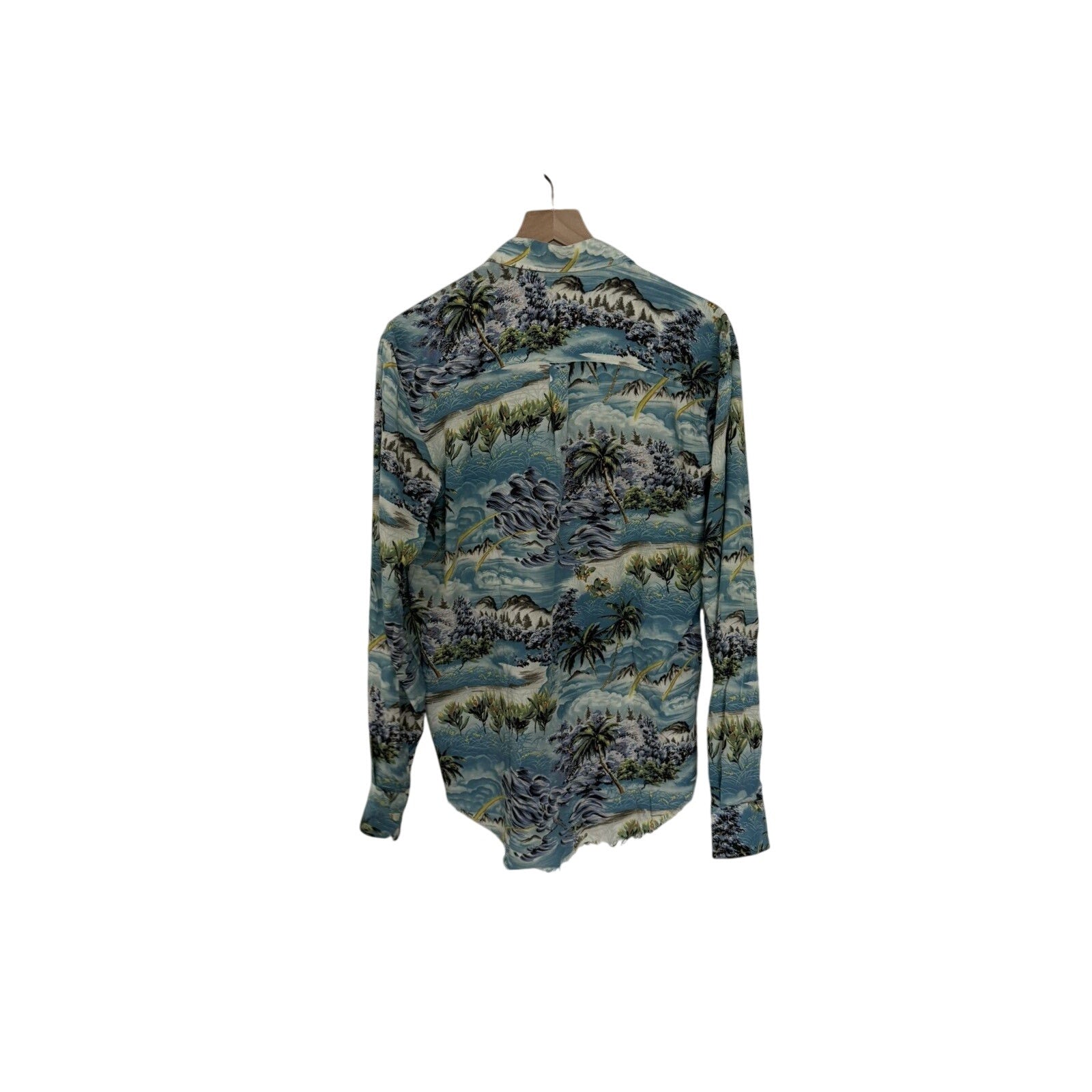 Saint Laurent SS16 39 Hawaiian shirt raw hem