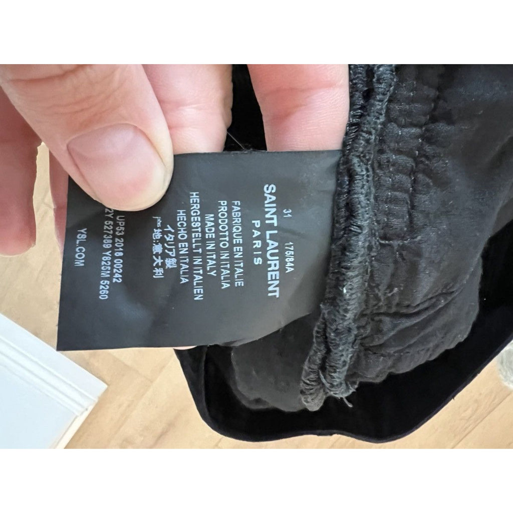 Saint Laurent Rich Black Corduroy D02s 31