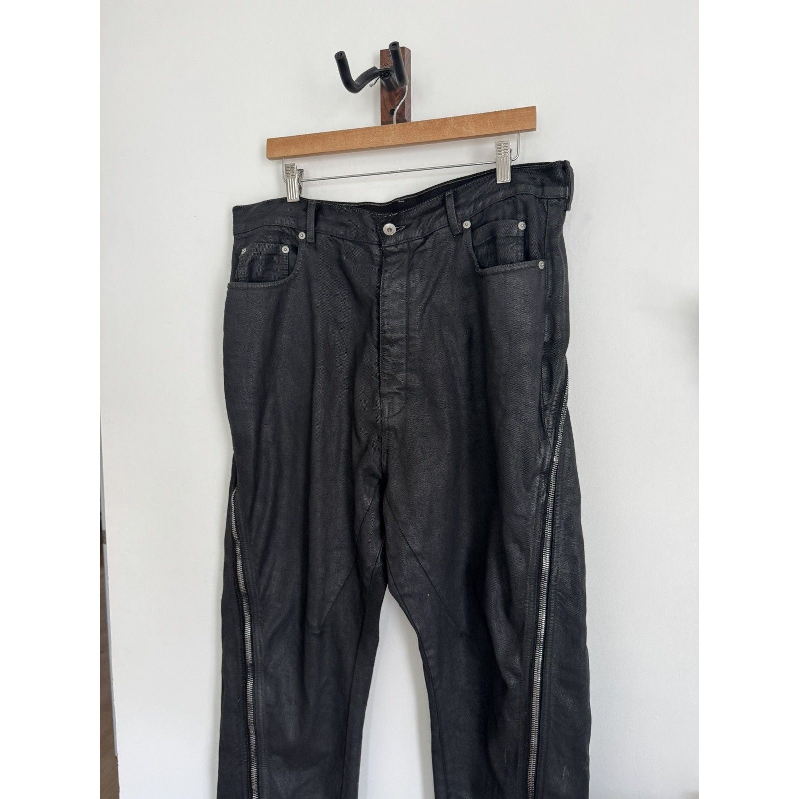 Rick Owens Waxed Banana Bolan Pants 36