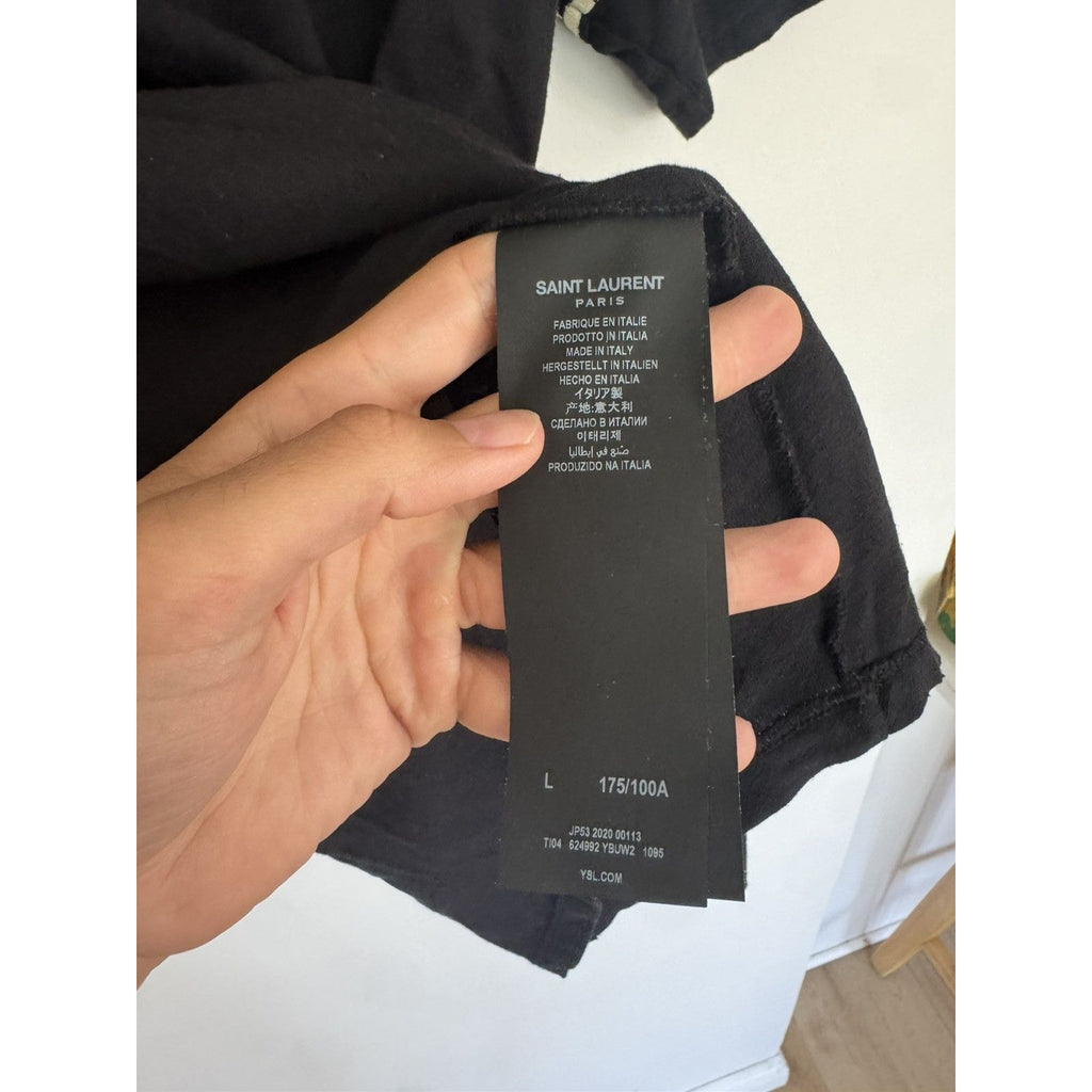 Saint Laurent script Logo Ringer T