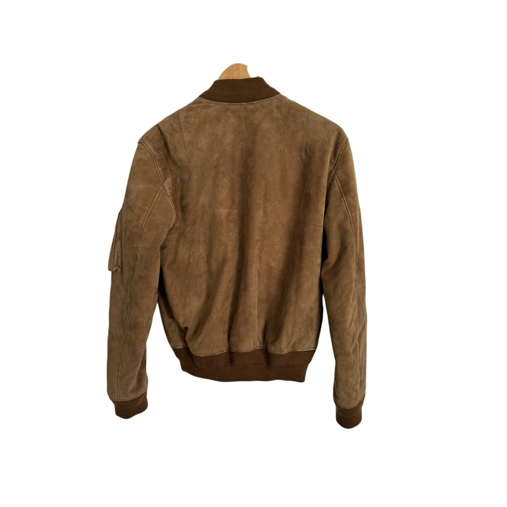Saint Laurent Tan Suede MA-1 Bomber