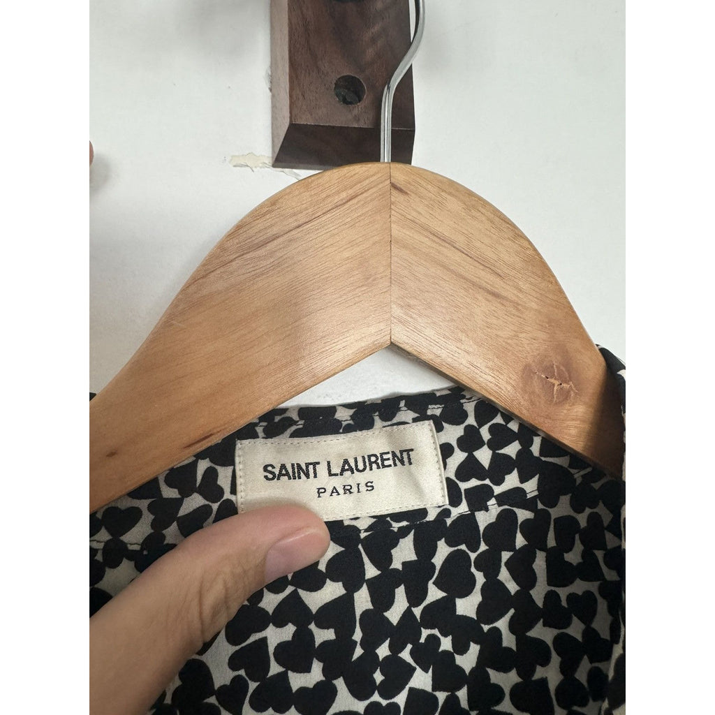 Saint Laurent Hedi silk hearts shirt small