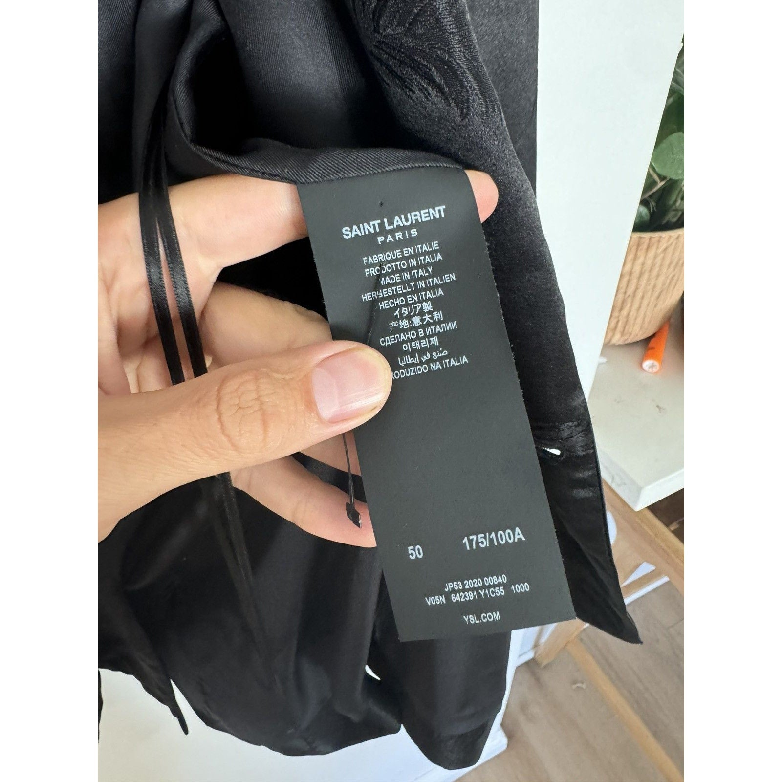 Saint Laurent Silk Palm Tree Japanese Style Blazer 50