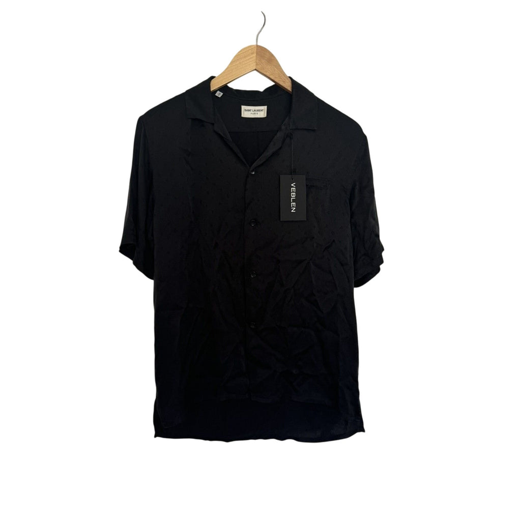 Saint Laurent Silk Jacquard Logo Shirt 38
