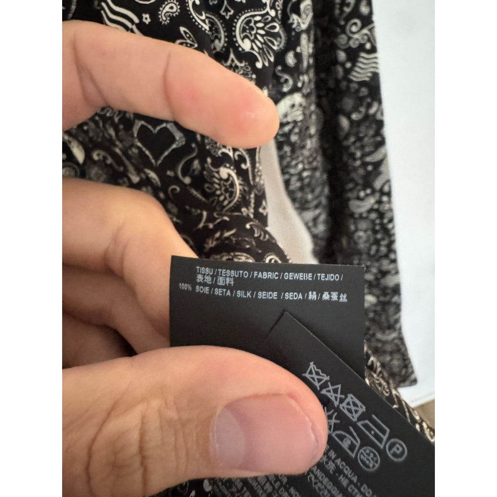 Saint Laurent Silk de crepe skulls shirt 38