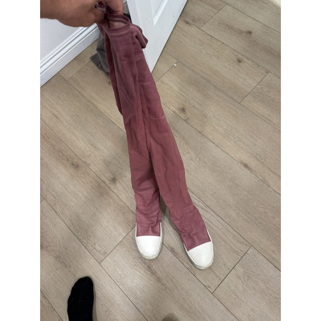 Pink Leather Knee High Sock Ramones 40