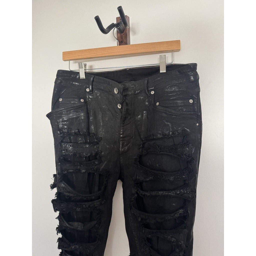 Rick Owens Waxed Slashed Tyrone Denim 34