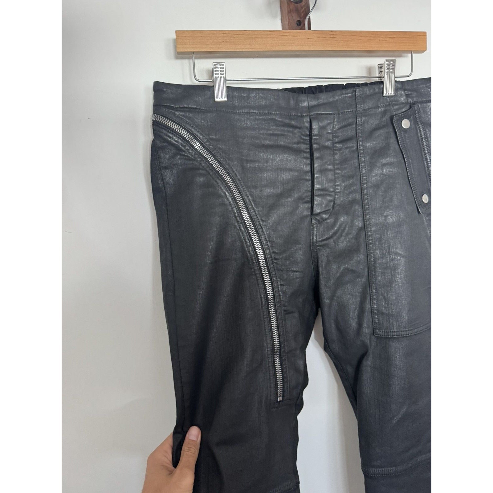 Rick Owens Waxed Aircut Pants Medium