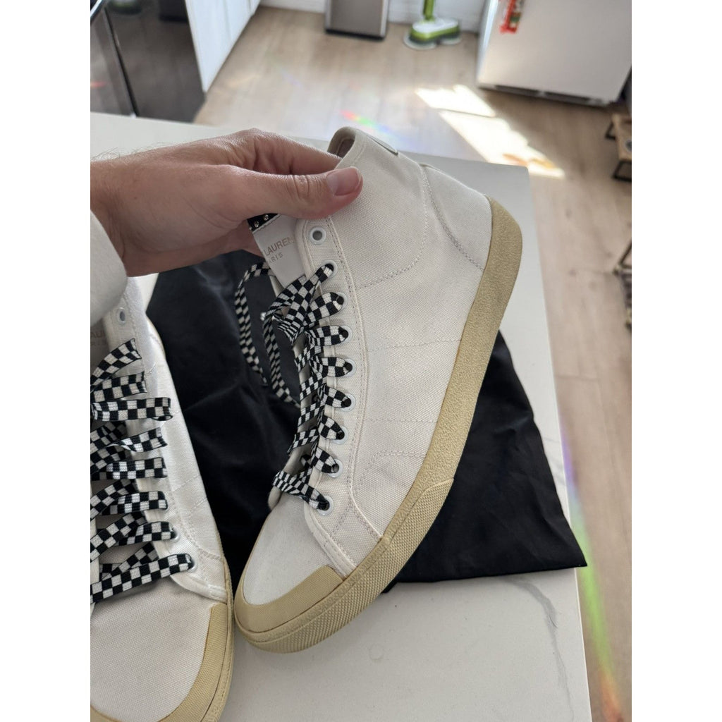 Saint laurent SS16 Hedi Surf Sound SL37 High Canvas sneakers 45