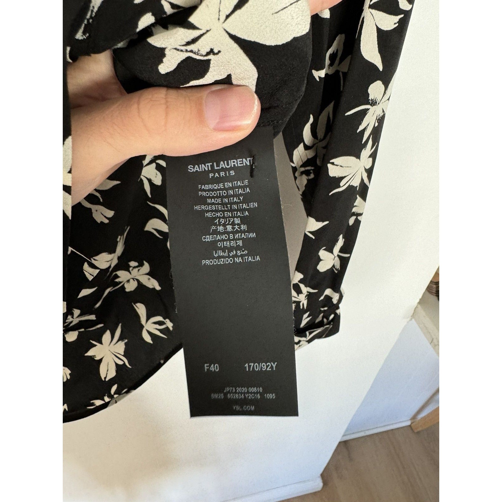 Saint Laurent Silk rose shirt Small