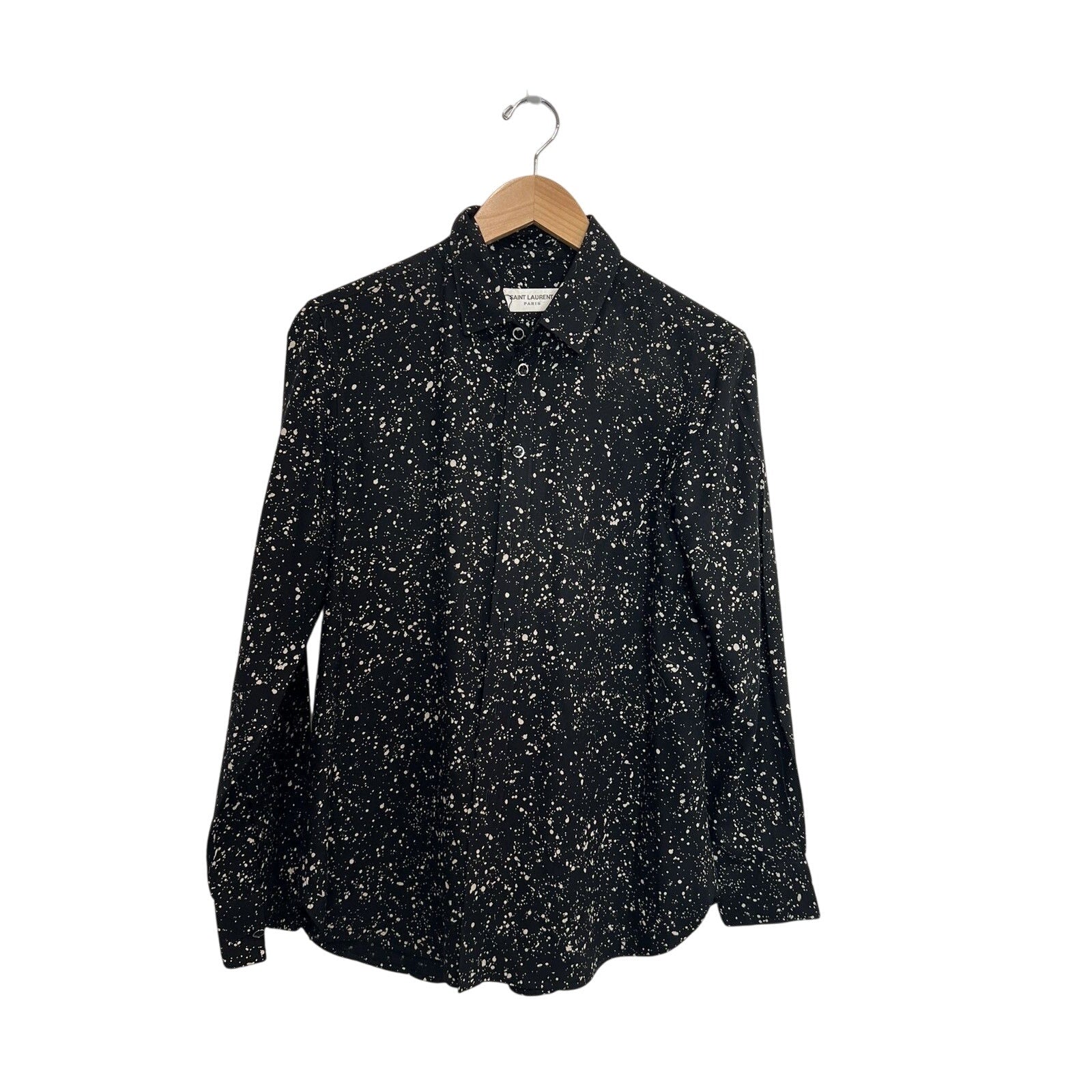 Saint Laurent Paint splatter hedi viscose shirt