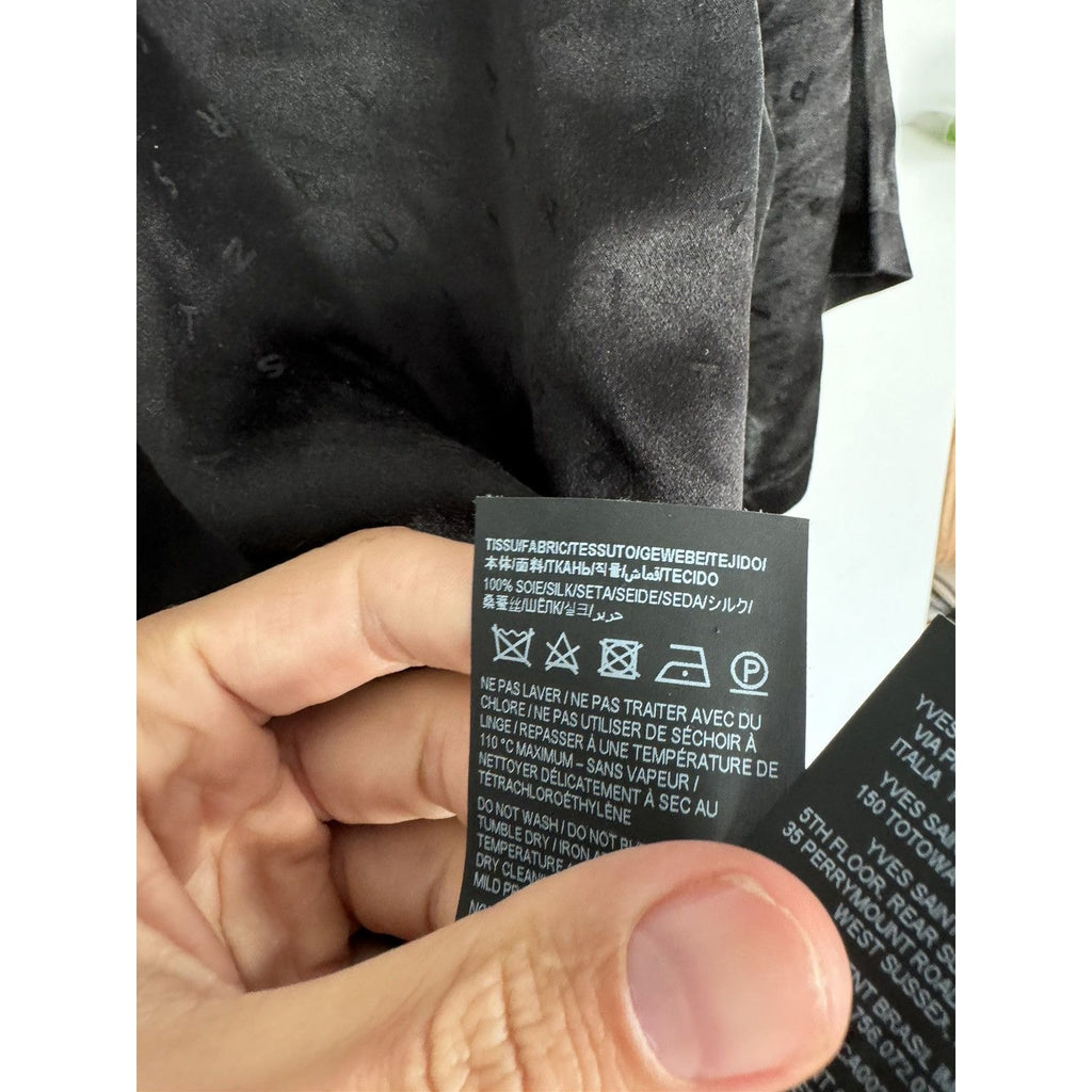 Saint Laurent Silk Logo Camp Shirt 42