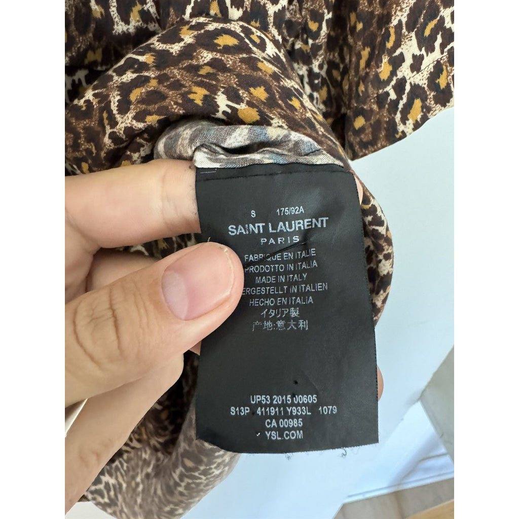 Saint Laurent SS15 Leopard Viscose Shirt Small