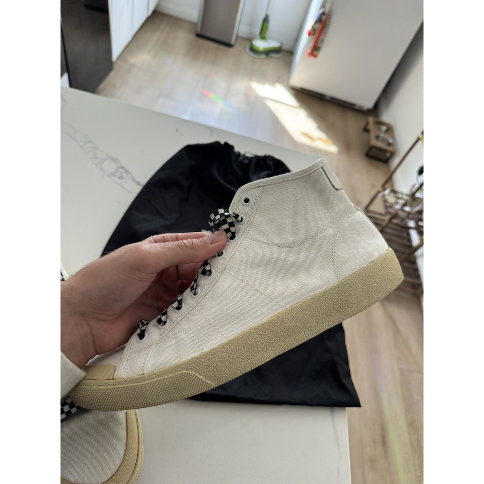 Saint laurent SS16 Hedi Surf Sound SL37 High Canvas sneakers 45
