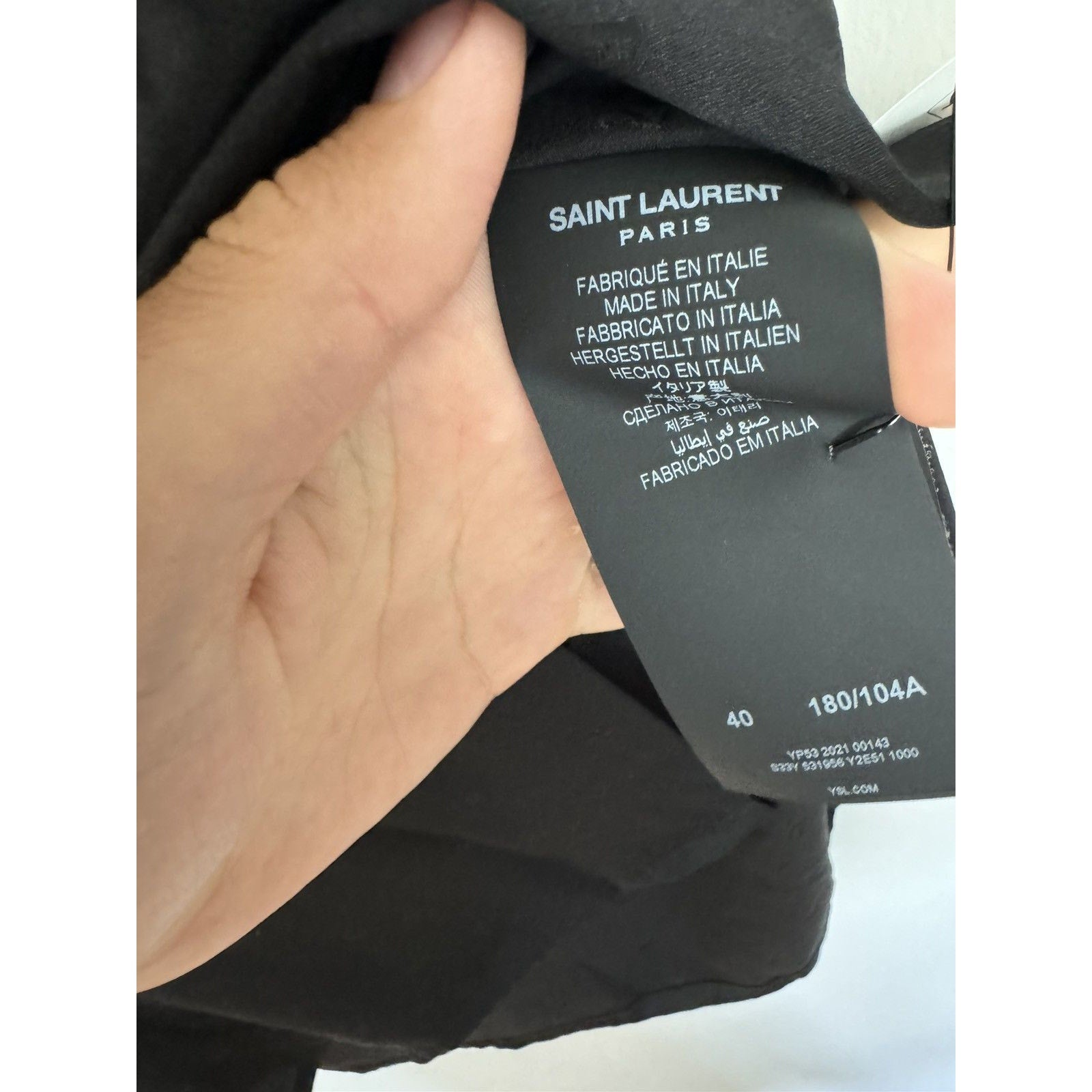 Saint Laurent Silk Logo Jacquard shirt 40