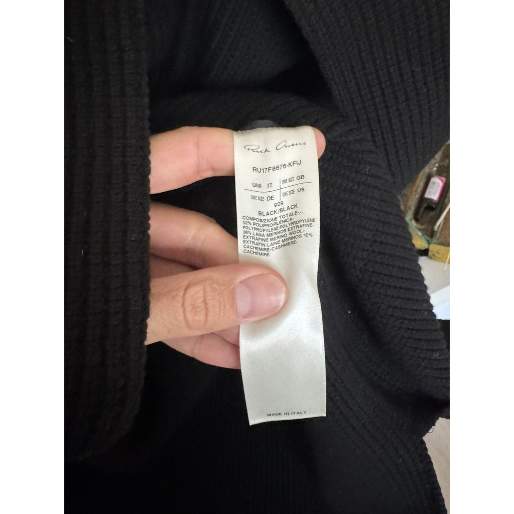 Rick Owens Glitter FW17 Wool Hoodie One Size