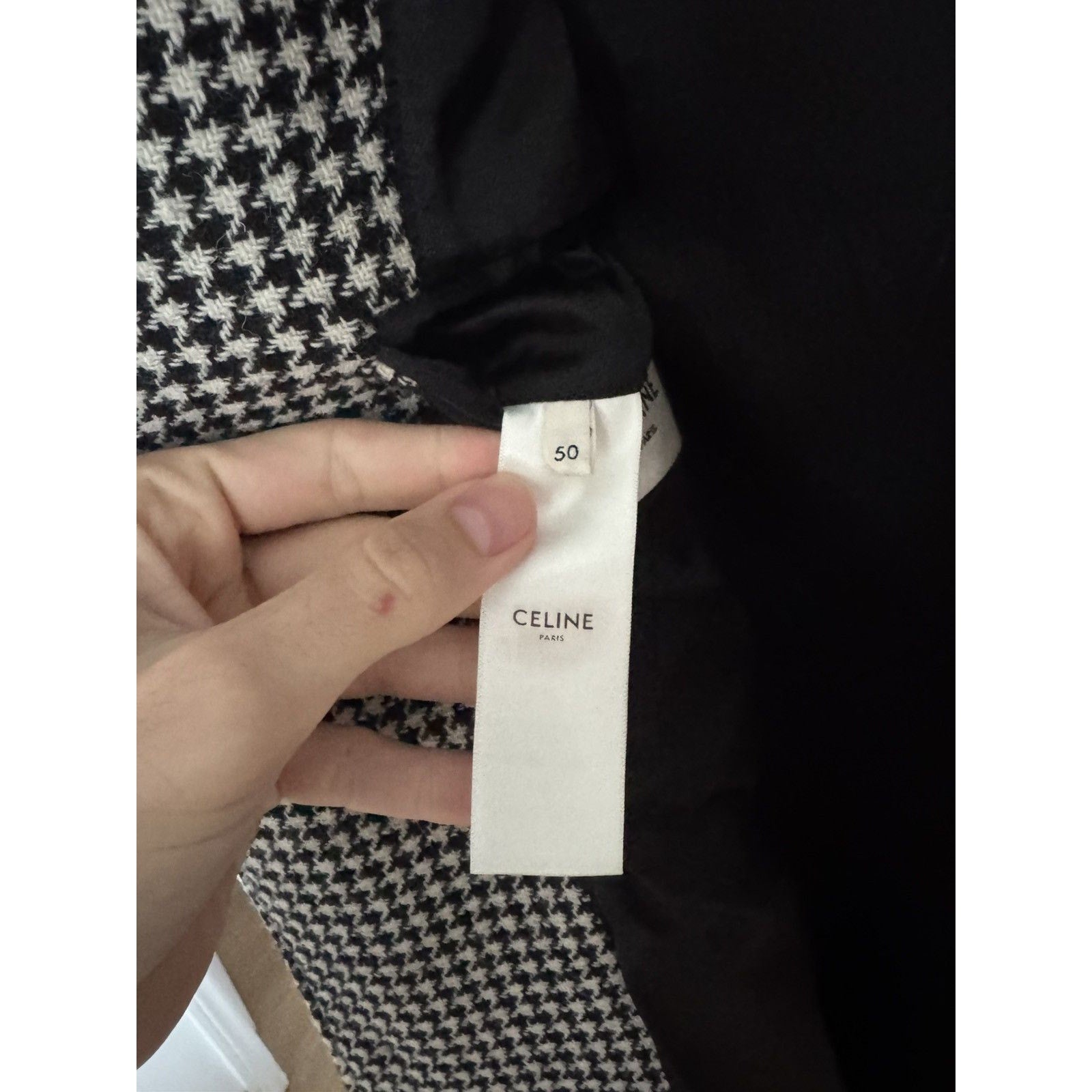 Celine Houndstooth Coat 50