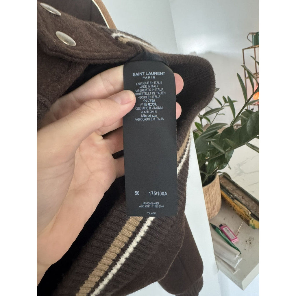 Saint Laurent Brown Colorblock Teddy 50