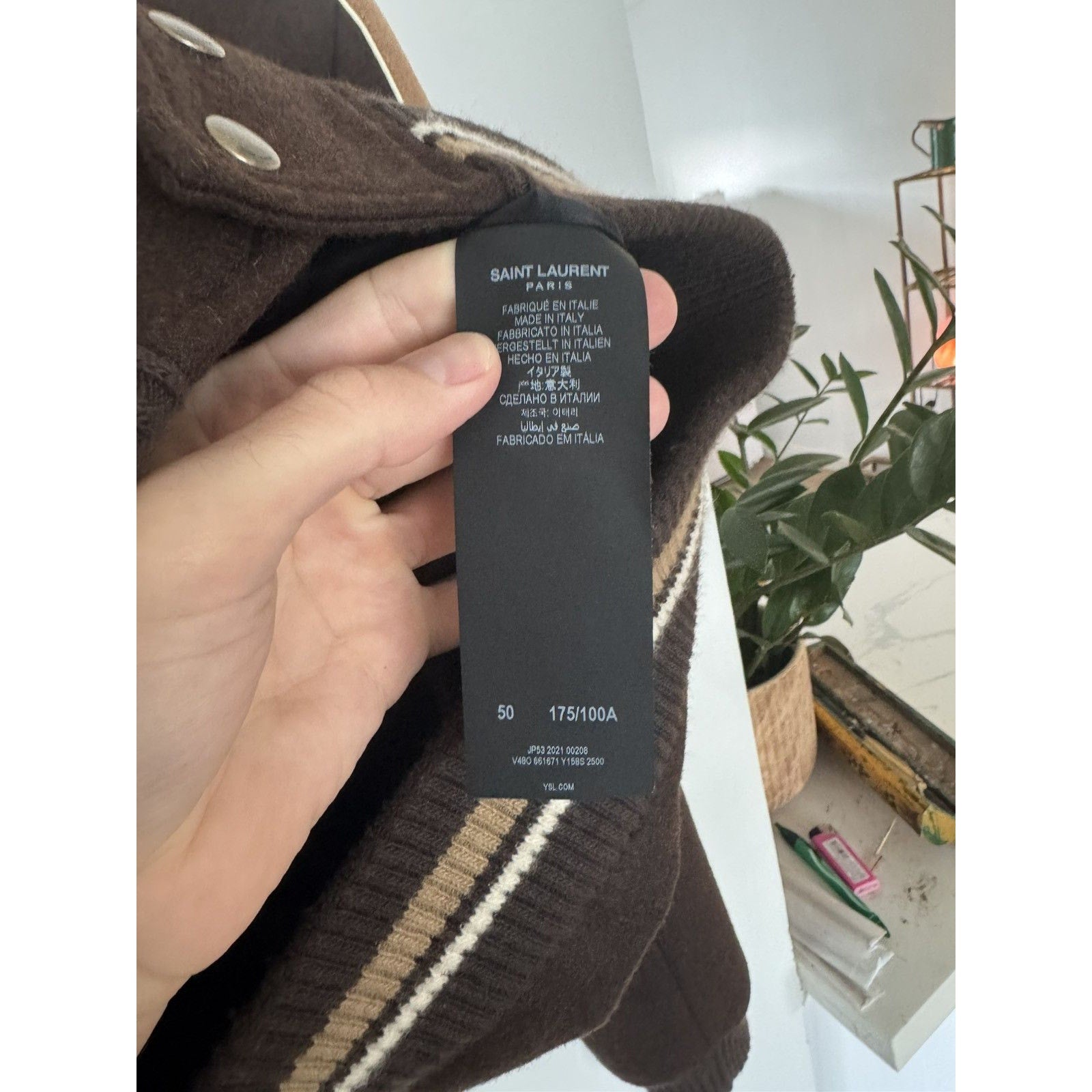 Saint Laurent Brown Colorblock Teddy 50