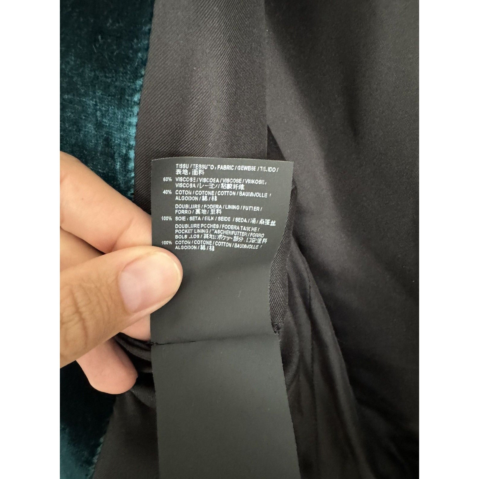 Saint Laurent Teal Velour Blazer