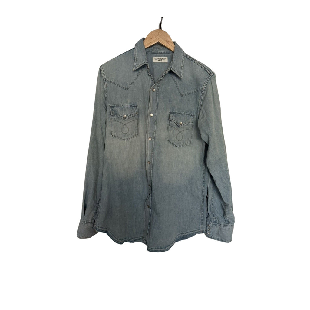 Saint Laurent Hedi Fw16 denim western shirt Medium