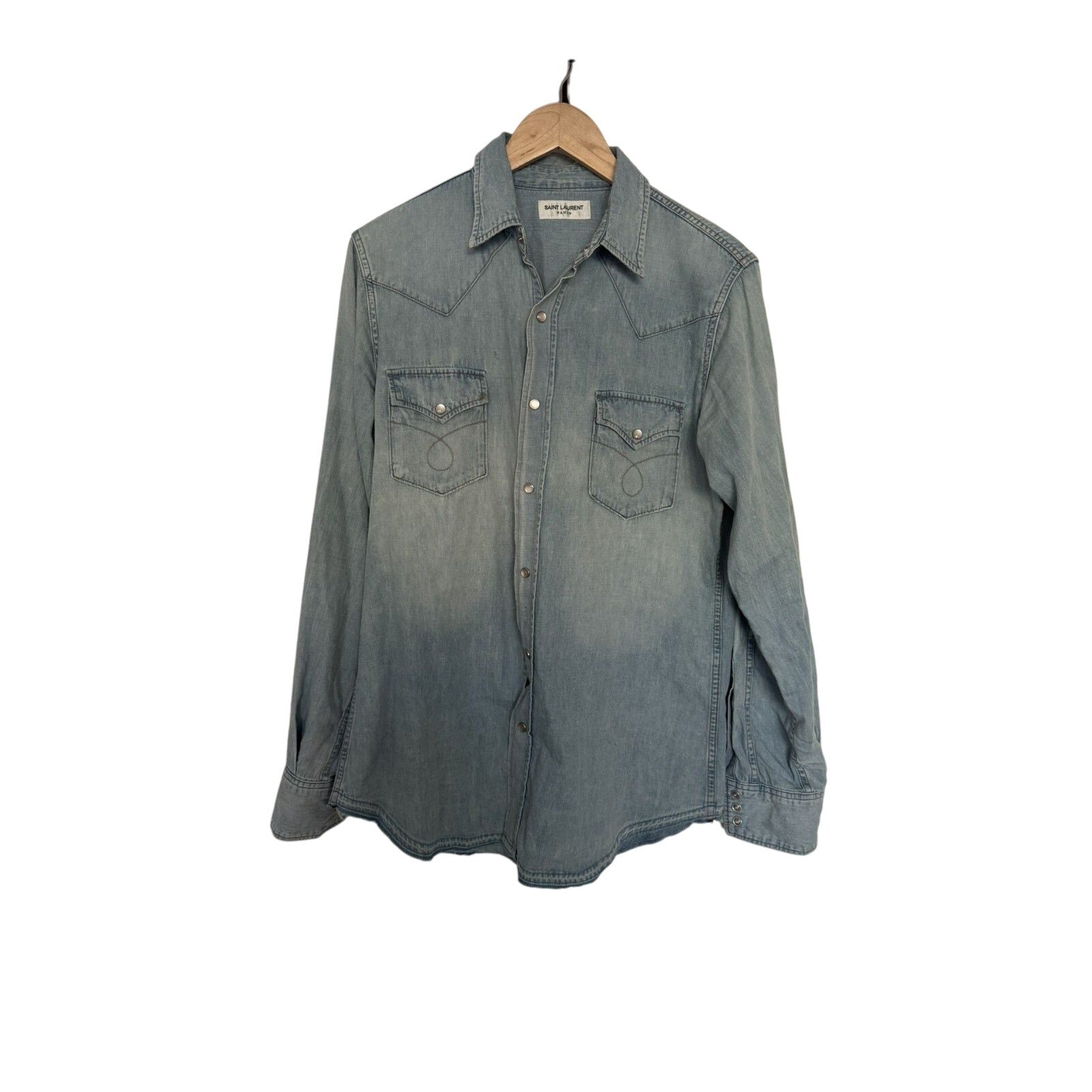 Saint Laurent Hedi Fw16 denim western shirt Medium